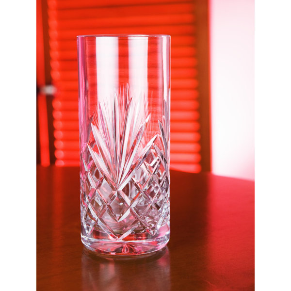 Majestic Crystal Set Of 6 Highball Tumblers Cut Crystal Glasses , 16 Oz